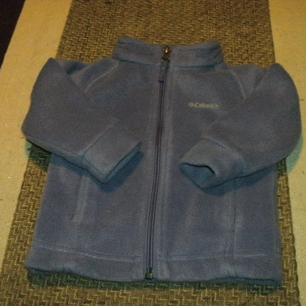 Cute & Cozy Columbia Full Zip Purple Fleece Jacket with Pockets size 6-12 months